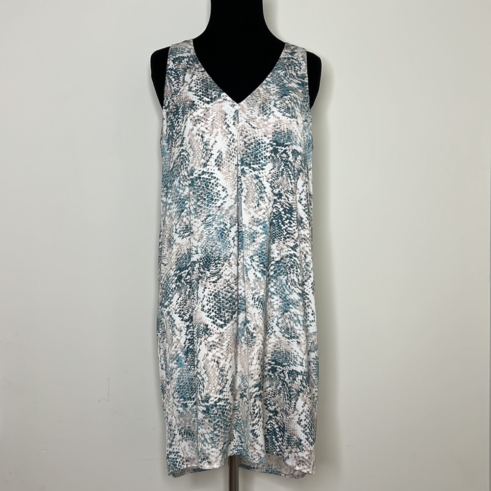 TART Snake-print V-Neck Sleeveless Dress S